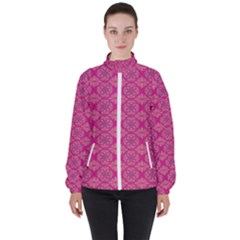 Background Texture Pattern Mandala Women s High Neck Windbreaker