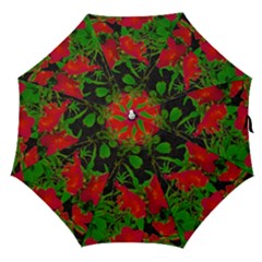 Dark Pop Art Floral Poster Straight Umbrellas by dflcprintsclothing