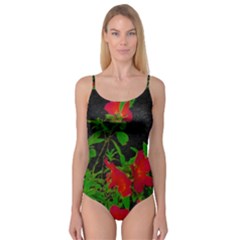 Dark Pop Art Floral Poster Camisole Leotard  by dflcprintsclothing