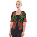 Dark Pop Art Floral Poster Cropped Button Cardigan View1