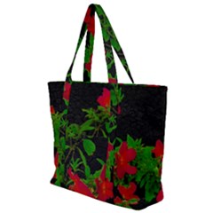 Dark Pop Art Floral Poster Zip Up Canvas Bag by dflcprintsclothing