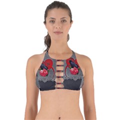 Wonderful Crow On A Heart Perfectly Cut Out Bikini Top