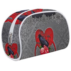 Wonderful Crow On A Heart Makeup Case (Medium)