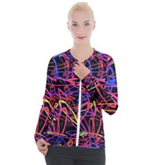 Abstrait Neon Colors Casual Zip Up Jacket by kcreatif