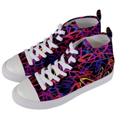 Abstrait Neon Colors Women s Mid-top Canvas Sneakers by kcreatif