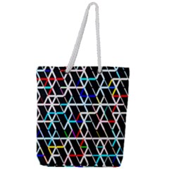 Abstrait Neon Full Print Rope Handle Tote (large)