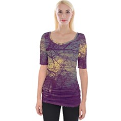 Tour Eiffel Paris Paysage Wide Neckline Tee