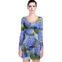 Hydrangea  Long Sleeve Bodycon Dress by Sobalvarro