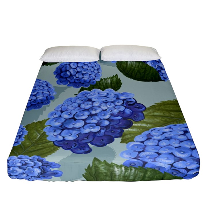 Hydrangea  Fitted Sheet (Queen Size)