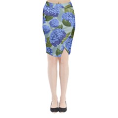 Hydrangea  Midi Wrap Pencil Skirt by Sobalvarro