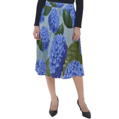 Hydrangea  Classic Velour Midi Skirt  by Sobalvarro