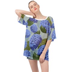 Hydrangea  Oversized Chiffon Top by Sobalvarro