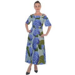 Hydrangea  Shoulder Straps Boho Maxi Dress  by Sobalvarro