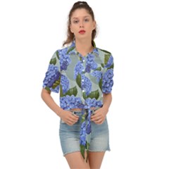 Hydrangea  Tie Front Shirt  by Sobalvarro