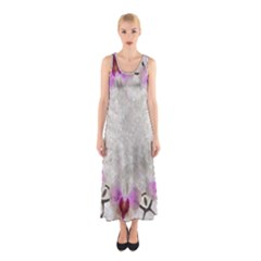 Orchidées Fleurs Abstrait Sleeveless Maxi Dress