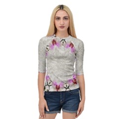 Orchidées Fleurs Abstrait Quarter Sleeve Raglan Tee