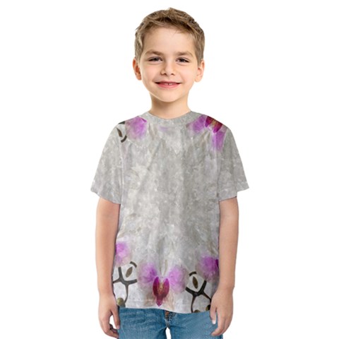 Orchidées Fleurs Abstrait Kids  Sport Mesh Tee by kcreatif