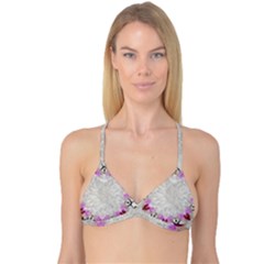 Orchidées Fleurs Abstrait Reversible Tri Bikini Top