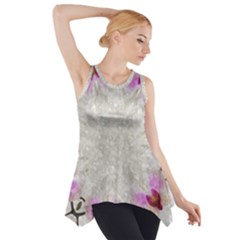 Orchidées Fleurs Abstrait Side Drop Tank Tunic