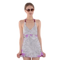 Orchidées Fleurs Abstrait Halter Dress Swimsuit 