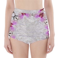 Orchidées Fleurs Abstrait High-Waisted Bikini Bottoms