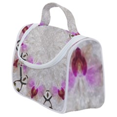 Orchidées Fleurs Abstrait Satchel Handbag by kcreatif