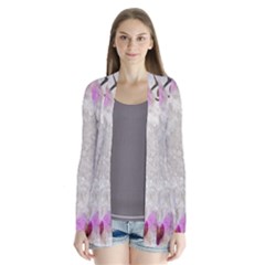 Orchidées Fleurs Abstrait Drape Collar Cardigan