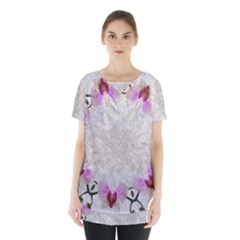 Orchidées Fleurs Abstrait Skirt Hem Sports Top