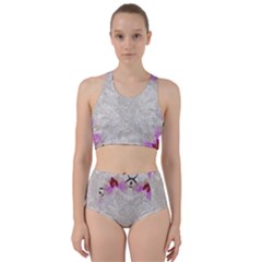 Orchidées Fleurs Abstrait Racer Back Bikini Set