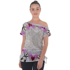 Orchidées Fleurs Abstrait Tie-Up Tee