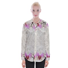 Orchidées Fleurs Abstrait Womens Long Sleeve Shirt