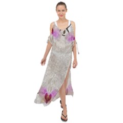 Orchidées Fleurs Abstrait Maxi Chiffon Cover Up Dress