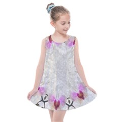 Orchidées Fleurs Abstrait Kids  Summer Dress