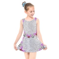 Orchidées Fleurs Abstrait Kids  Skater Dress Swimsuit