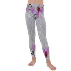 Orchidées Fleurs Abstrait Kids  Lightweight Velour Leggings