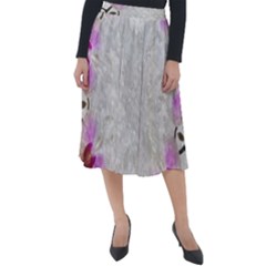 Orchidées Fleurs Abstrait Classic Velour Midi Skirt 