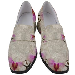 Orchidées Fleurs Abstrait Women s Chunky Heel Loafers