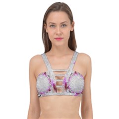 Orchidées Fleurs Abstrait Cage Up Bikini Top