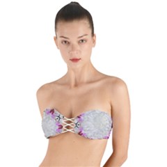 Orchidées Fleurs Abstrait Twist Bandeau Bikini Top