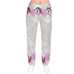 Orchidées Fleurs Abstrait Women velvet Drawstring Pants