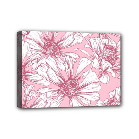 Pink Flowers Mini Canvas 7  X 5  (stretched) by Sobalvarro