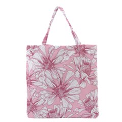 Pink Flowers Grocery Tote Bag by Sobalvarro