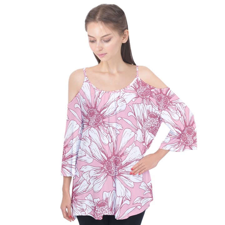 Pink flowers Flutter Tees