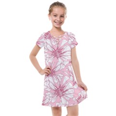 Pink Flowers Kids  Cross Web Dress by Sobalvarro