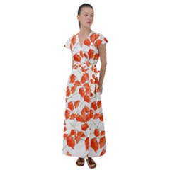 Coquelicottexture76 Flutter Sleeve Maxi Dress by kcreatif