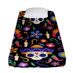 Dia De Los Muertos Fitted Sheet (single Size) by Sobalvarro