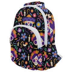 Dia De Los Muertos Rounded Multi Pocket Backpack by Sobalvarro