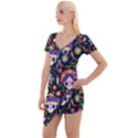 Dia de los muertos Short Sleeve Asymmetric Mini Dress View1