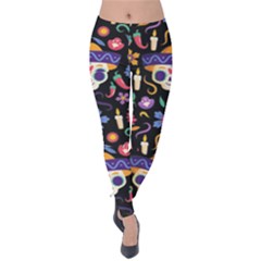 Dia De Los Muertos Velvet Leggings by Sobalvarro