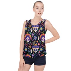 Dia De Los Muertos Bubble Hem Chiffon Tank Top by Sobalvarro